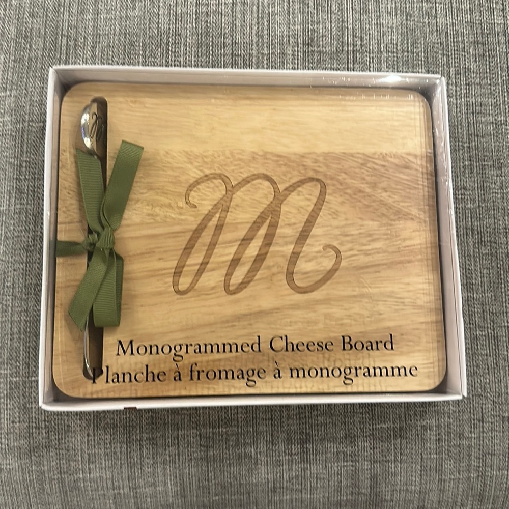 Monogrammed Cheese Board - “M” from Indigo